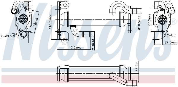 Cooler, exhaust gas recirculation - 989400 NISSENS