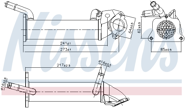 Radiatore, Ricircolo gas scarico - 989401 NISSENS