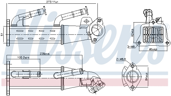 Cooler, exhaust gas recirculation - 989404 NISSENS