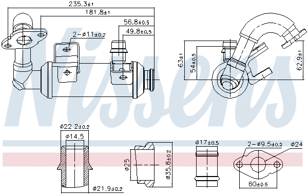 Cooler, exhaust gas recirculation - 989407 NISSENS