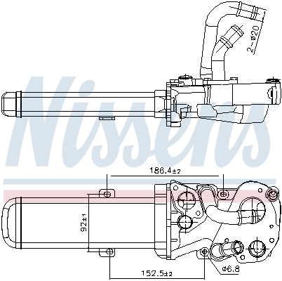 Radiatore, Ricircolo gas scarico - 989412 NISSENS