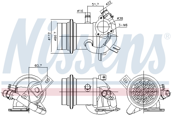 Cooler, exhaust gas recirculation - 989424 NISSENS