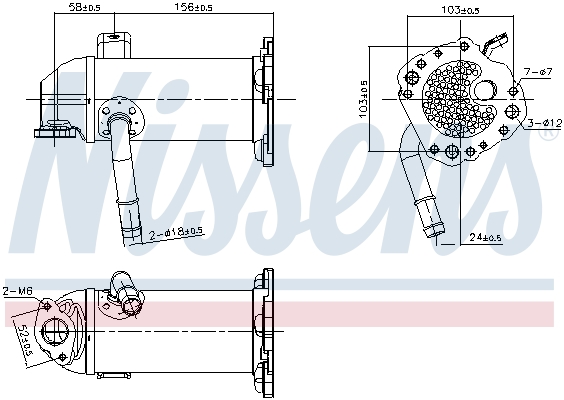 Radiatore, Ricircolo gas scarico - 989431 NISSENS