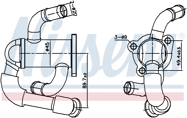 Radiatore, Ricircolo gas scarico - 989433 NISSENS