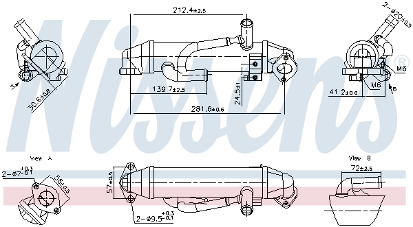Cooler, exhaust gas recirculation - 989456 NISSENS