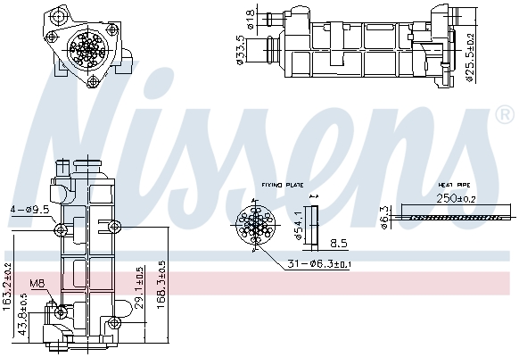 Radiatore, Ricircolo gas scarico - 989458 NISSENS