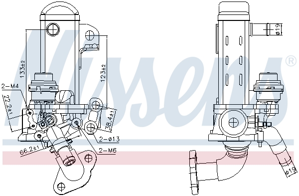 Radiatore, Ricircolo gas scarico - 989461 NISSENS