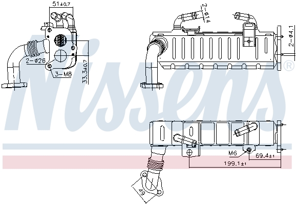 Radiatore, Ricircolo gas scarico - 989475 NISSENS