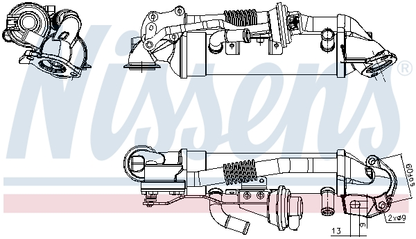 Radiatore, Ricircolo gas scarico - 989476 NISSENS