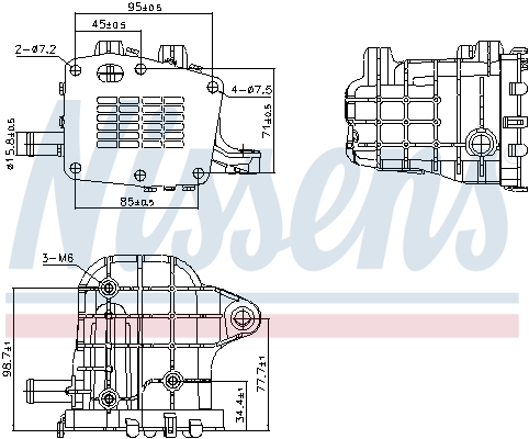 Radiatore, Ricircolo gas scarico - 989481 NISSENS