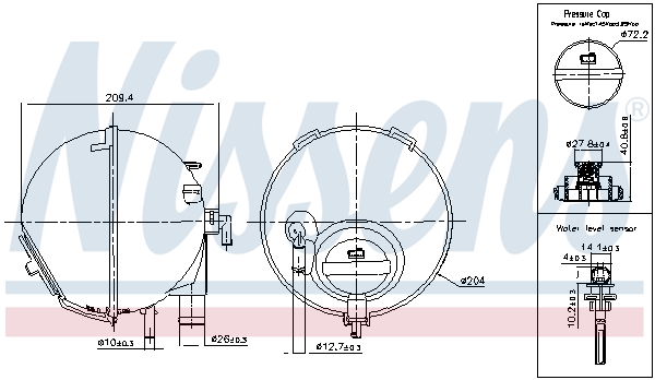 Expansion Tank, coolant - 996186 NISSENS