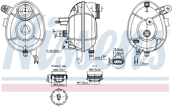 Expansion Tank, coolant - 996201 NISSENS