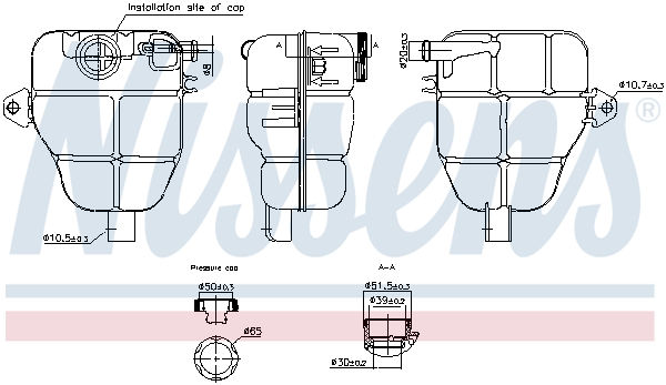 Expansion Tank, coolant - 996218 NISSENS
