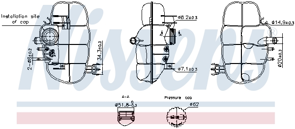 Expansion Tank, coolant - 996237 NISSENS