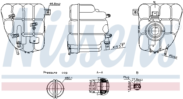 Expansion Tank, coolant - 996255 NISSENS