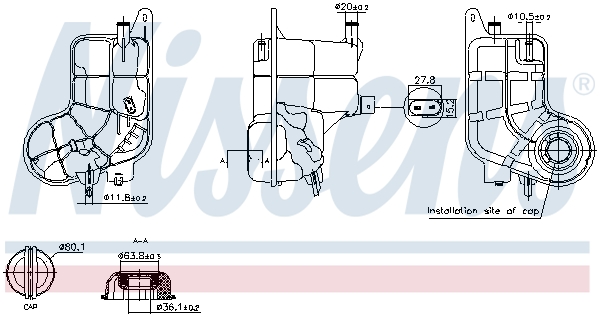 Expansion Tank, coolant - 996288 NISSENS