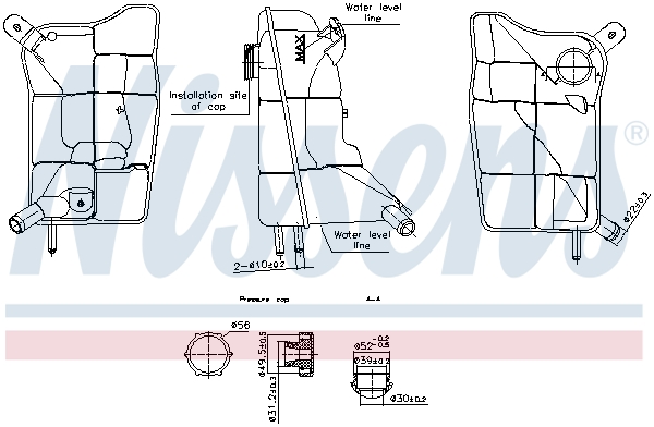 Expansion Tank, coolant - 996304 NISSENS