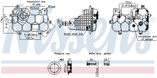 Expansion Tank, coolant - 996316 NISSENS