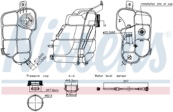 Expansion Tank, coolant - 996318 NISSENS