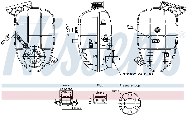 Expansion Tank, coolant - 996325 NISSENS