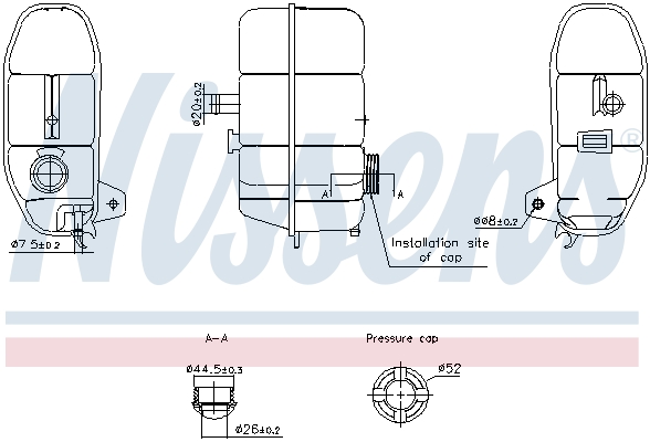 Serbatoio compensazione, Refrigerante - 996332 NISSENS