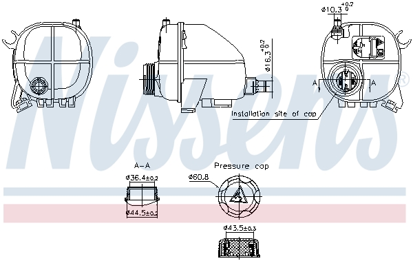 Expansion Tank, coolant - 996357 NISSENS