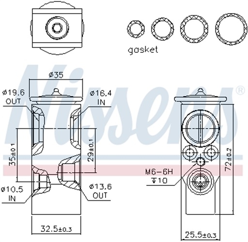 Expansion Valve, air conditioning - 999289 NISSENS