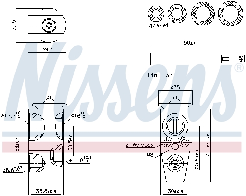 Expansion Valve, air conditioning - 999445 NISSENS