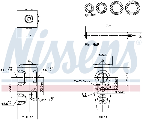 Expansion Valve, air conditioning - 999448 NISSENS