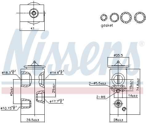 Expansion Valve, air conditioning - 999450 NISSENS