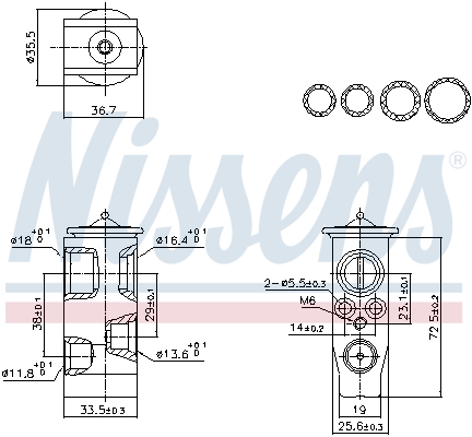 Expansion Valve, air conditioning - 999452 NISSENS