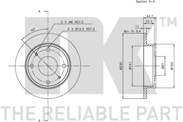 Brake Disc - 203407 NK