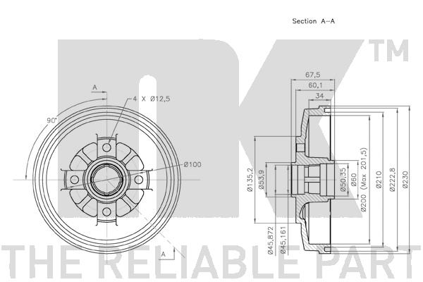 Brake Drum - 253510 NK