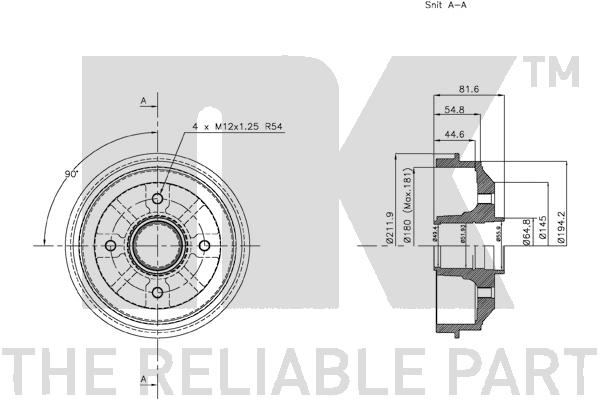 Brake Drum - 253705 NK