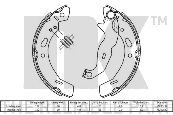 Bremsbackensatz - 2725762 NK