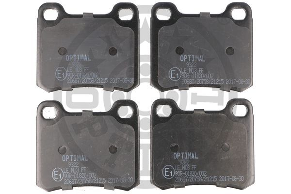 Kit pastiglie freno, Freno a disco - BP-09322 OPTIMAL