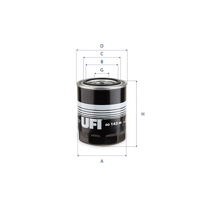 Filter, operating hydraulics - 80.143.00 UFI