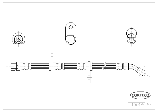 Brake Hose - 19018939 CORTECO
