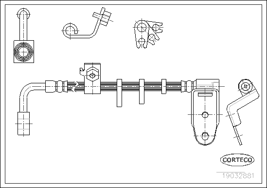 Brake Hose - 19032881 CORTECO