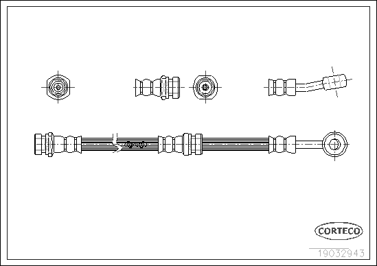 Brake Hose - 19032943 CORTECO