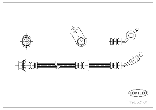 Brake Hose - 19033101 CORTECO