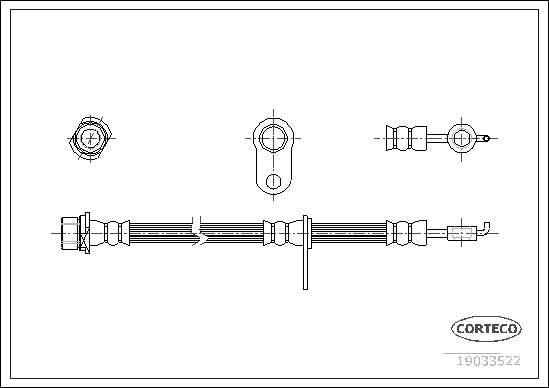 Brake Hose - 19033522 CORTECO