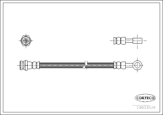 Brake Hose - 19033524 CORTECO