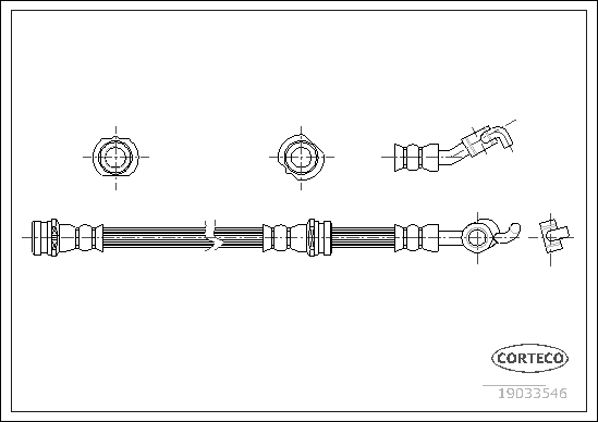 Brake Hose - 19033546 CORTECO