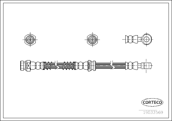 Brake Hose - 19033569 CORTECO