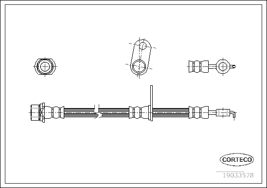 Brake Hose - 19033578 CORTECO