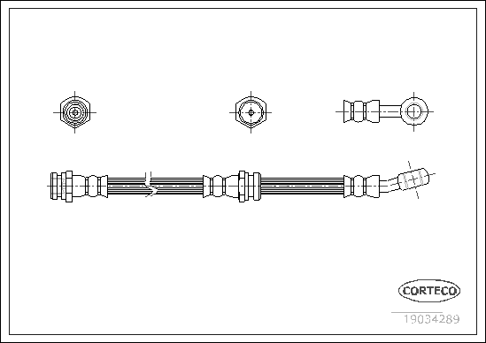 Brake Hose - 19034289 CORTECO