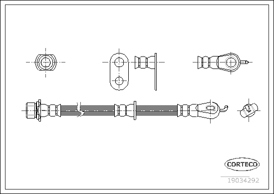 Brake Hose - 19034292 CORTECO