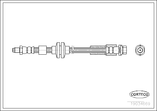 Brake Hose - 19034669 CORTECO