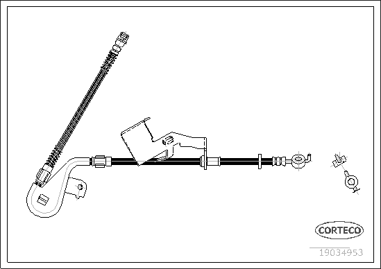 Brake Hose - 19034953 CORTECO